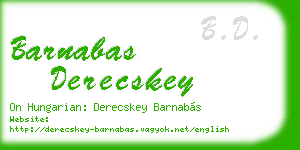 barnabas derecskey business card
